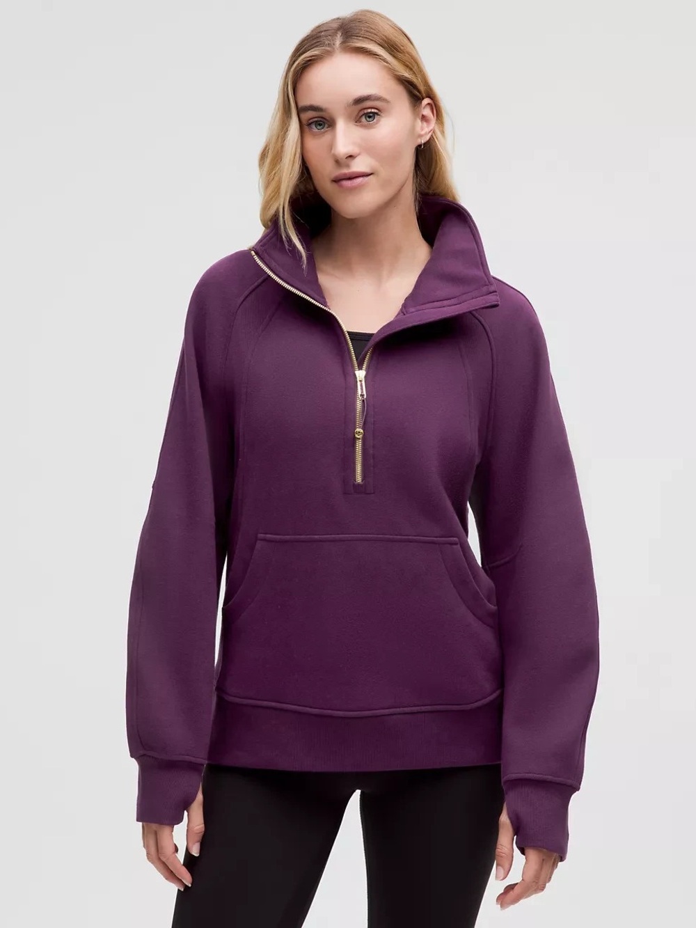 Lululemon | Scuba Oversized Funnel-Neck Half Zip | Dramatic Magenta/Gold | M/L